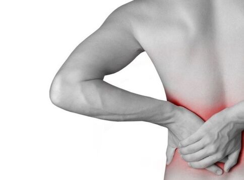 Dor nas costas na rexión lumbar